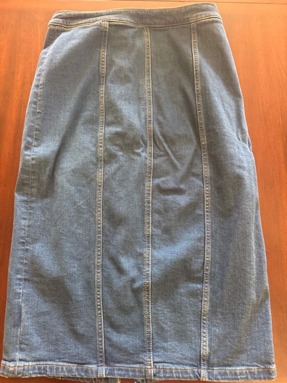Anthropologie Pilcro and the Letterpress Denim Button-Front Midi Pencil Skirt - Picture 11 of 11